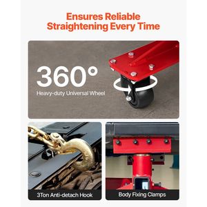 Raddrizzatore per telai auto 6T, attrezzatura per riparazione carrozzeria, pompa idraulica a pedale 6000 PSI con montante girevole incluso - Product Image 6