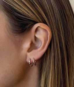 Textured Wave <b>Hoop</b> <b>Earrings</b> Modern Minimalist Delicate Plain Everyday Wear Luxury Latch Back Women 14K <b>Solid</b> Gold Gift Christian - Product Image 4