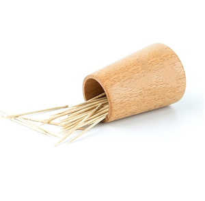 Porte-cure-dents en bois naturel, design classique, écologique, de bonne qualité, à prix incroyable - Product Image 1