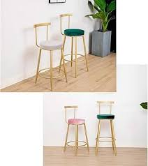 Silla de Bar Moderna de Terciopelo con Estructura Metálica Dorada para Comedor, Isla de Cocina y Cafetería - Product Image 2