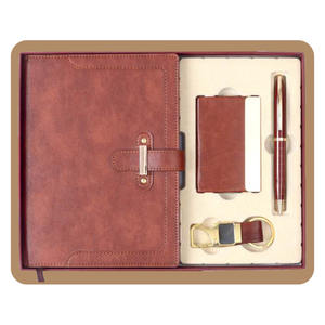 PU Leather Personalized Corporate <b>Gift</b> Set Notebook Pen Wallet Keychain Card Holder Embossed Printing Customized Color <b>Gift</b> <b>Box</b> - Product Image 2