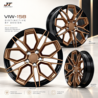 Jantes forgées à cinq branches, 18-22 pouces, bronze avec lèvre noire, 5x112 5x114.3 VIW-158 pour BMW Audi Mercedes-Benz