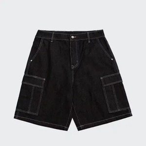 Baggy Design Men's Denim Shorts Solid Casual Summer Wear High Quality Knee Length High Street Style Quick Dry Denim Jeans Shorts - Product Image 1
