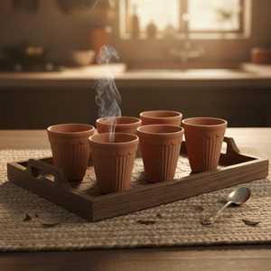 Premium Handcrafted Kulhad <b>Clay</b> Cups Natural Earthenware Rustic Aromatic Reusable Experience Terracotta Tea Coffee Set Food - Product Image 5