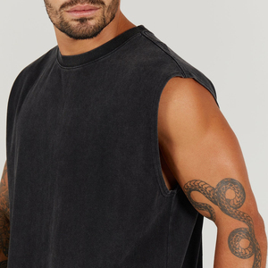 High Street <b>Vintage</b> Stonewashed Woven <b>Tank</b> <b>Top</b> for Men 100% Cotton Eco-Friendly Customizable Streetwear Gym Quick Dry Breathable - Product Image 6