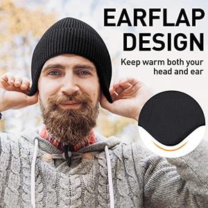 Bonnet cagoule unisexe noir côtelé premium le plus vendu, doublé polaire, chaud et extensible, idéal pour les sports de plein air, vente en gros OEM - Product Image 2