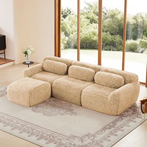 Cojines Decorativos para Sofá en Forma de L, de Esponja de Alta Densidad 32D, Suaves y Afelpados, Sin Estructura, No Requiere Ensamblaje, Muebles para Sala de Estar - Product Image 1