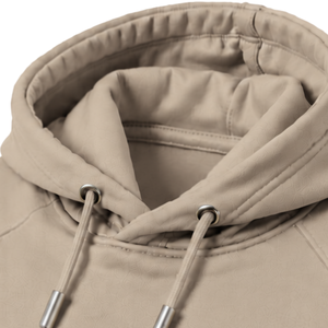 Sweat à capuche unisexe beige taupe à manches longues avec poche kangourou et cordon de serrage, devant uni blanc, style streetwear décontracté, personnalisable OEM - Product Image 3