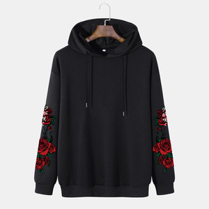 Sweat-shirts à capuche pour hommes, personnalisés, brodés, streetwear, hiver, poids lourd, 100% coton, haute qualité, couleur noire - Product Image 1