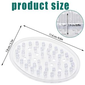 Support à savon en plastique transparent, 2 pièces, avec drain intégré et trous, pour savon en barre, compatible avec les supports à savon en acier inoxydable - Product Image 2
