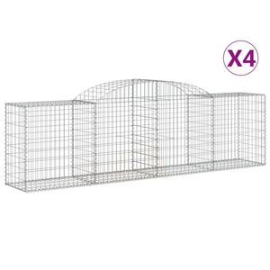 Ensemble de 4 paniers en gabion en acier galvanisé argenté pour l'aménagement paysager et la terrasse - Product Image 2