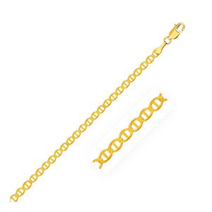 Catena e Bracciale Mariner Link in Oro Giallo 10k, 3.2mm, Stile Fashion - Product Image 1