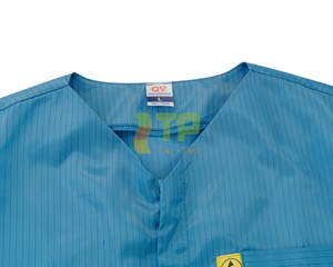 Combinaison antistatique en polyester pour salle blanche, col en V, vente en gros usine - Product Image 4