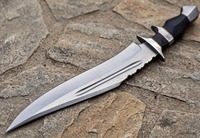 Couteau Bowie à pointe tombante en acier inoxydable, manche en bois, lame de chasse de qualité industrielle, à une seule tranchanture, personnalisable OEM