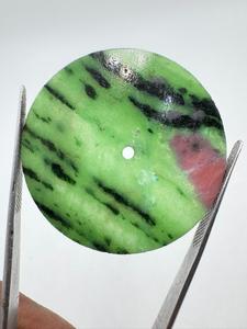 A K Gems pink and Green Ruby Zoisite Watch Dial 35 mm One Sided Polished <b>Face</b> 0.7mm Thick Center Hole 2 mm Model Dial-10 - Product Image 3