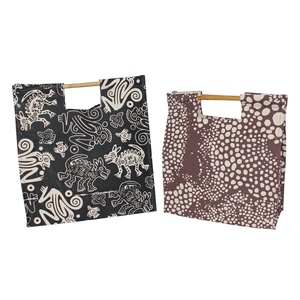 Bolsa de Lona de Algodón Natural al por Mayor con MOQ Bajo, Asa de Bambú, Impresión Completa, 10 Oz, Lona Laminada, Bolsa de Playa Reutilizable - Product Image 1