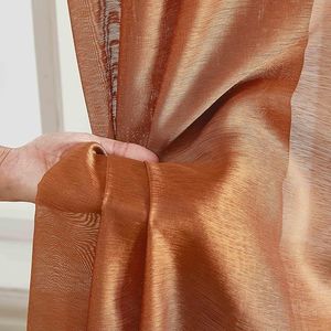 Set di 2 Tende in Voile Semi-Trasparente Premium Arancione Ruggine 137 cm L x 213 cm L con Occhielli per Camera da Letto e Soggiorno - Product Image 4