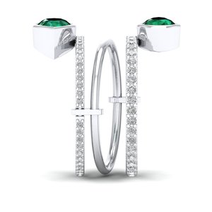REYES Wholesale Factory Price 14K Solid Gold Moissanite <b>Ring</b> High Quality Emerald Gemstone Exclusive Designer Jewelry For Women - Product Image 3