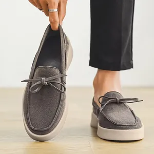 Mocassins d'été pour hommes en daim, chaussures décontractées respirantes à enfiler, confortables pour la marche et la conduite - Product Image 4