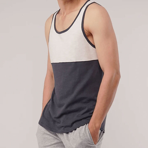 Débardeurs de sport en coton haute élasticité pour hommes, pour la vente en gros, vêtements de fitness à séchage rapide, couleur unie, grandes tailles, personnalisables - Product Image 5