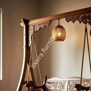 Columpio de Madera Maciza Tallada a Mano con Follaje Decorativo, Estilo Maharaja, para Sala de Estar - Product Image 3