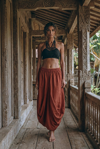 Jupe longue bohème pour femme en gaze de coton biologique, à volants, ample et fluide, douce et légère, idéale pour l'été - Product Image 3