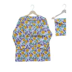 Conjunto de Pijama de Verano para Mujer con Estampado de Bloques, Ropa de Dormir Cómoda con Elegante Camisón - Product Image 2