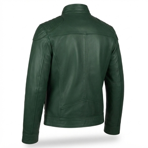 Chaqueta de Lona y Cuero PU para Hombre, Estilo Casual, Cuello Alto, Corte Ajustado, Suave, Ligera, Transpirable, Moda Otoñal, Estilo Motociclista - Product Image 3