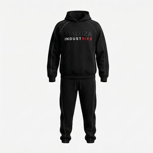 Conjunto Deportivo Premium para Hombre con Capucha, Estilo Urbano, Corte Ajustado, Ropa Deportiva para Correr, Maluza PowerSet Pro, EE. UU. y Europa - Product Image 1