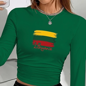 Bandera lituana con camisa de manga larga de moda de mujer de Lituania - Product Image 2