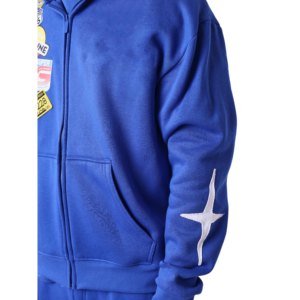 Winter Solid Breathable 100% Cotton Men's <b>Embroidery</b> Tracksuit Hoodie and Sweatpants <b>Set</b> with Custom <b>Embroidery</b> Patch - Product Image 4