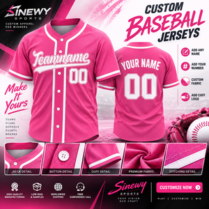 Maillot de baseball personnalisé en polyester respirant imprimé par sublimation, manches courtes, uniforme à séchage rapide, été, entièrement boutonné - Product Image 6