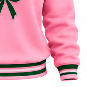 Pink Sisterhood Women Pullover <b>Sweatshirt</b> <b>Heart</b> Letter Graphic Knitted Rib Crew Neck Long Sleeve Casual Fashion Custom Ladies - Product Image 4