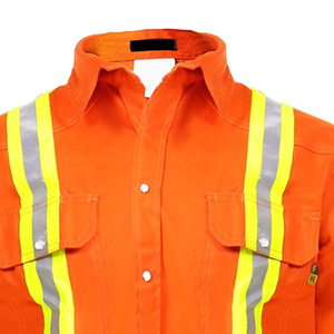 Cotton Reflective Work <b>Shirt</b> High Visibility Reflective Men <b>Shirts</b> Wholesale Custom Oil and Gas Workwear Mechanic Long Sleeve - Product Image 3