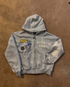 Custom Distressed Embroidery <b>Patch</b> Hoodie Acid Wash Vintage Zip Up Hoodies <b>Men's</b> Cotton Summer <b>Shorts</b> & Jogger Tracksuits Set - Product Image 4