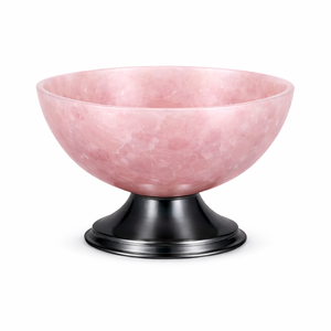 Bol décoratif classique en marbre brun jaune avec base noire en résine pour une décoration élégante de la maison - Product Image 6