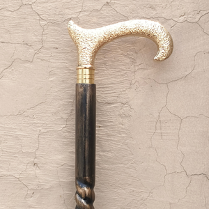 Handmade Antique Carved Wooden <b>Walking</b> <b>Stick</b> <b>Folding</b> Dismantle Cane Brass Handle Twist Grip Nautical Style for Gift Use - Product Image 4