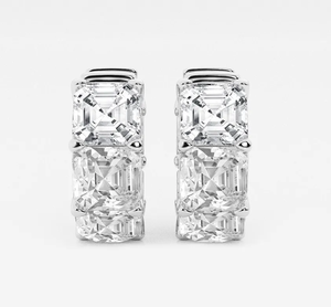 <b>Hoops</b> Earrings Diamond Earrings Gold and <b>Silver</b> Earrings Lab Grown Diamonds Earrings <b>Hoops</b> Fine Jewelry for Women - Product Image 6