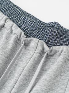 Women's Gray Knitted Straight Loose Fit Knee Length Pants With Drawstring Waist Mid Rise Casual Autumn Wear Solid Color 100 - Product Image 3