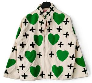 Chaqueta de Invierno de Terciopelo con Estampado Floral Rosa de Moda, Estilo Safari |   Cuello de algodón ecológico hecho a mano con bordado de corazón y cruz - Product Image 5