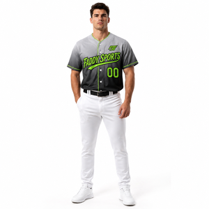 Camiseta de Béisbol Personalizada con Degradado, Sublimada, Cosida, con Botones, Transpirable, de Secado Rápido, Uniforme de Equipo, Camiseta Deportiva de Alto Rendimiento - Product Image 3