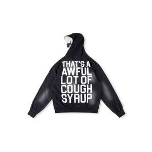 Sudadera con capucha informal holgada de 450 g con estampado de calavera y diseño de jarabe para la tos, estilo urbano, para hombre, venta al por mayor - Product Image 4