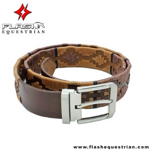 Cinturones de cuero puro con etiqueta Ecuestre para mujer de alta calidad, cinturones de cuero liso para jinetes femeninos con hebilla dorada - Product Image 4