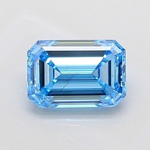 Diamant bleu de luxe certifié, taille émeraude, 1,52 ct, couleur bleu vif fantaisie, clarté VS2 - Product Image 1