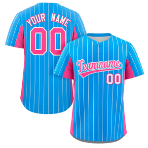 Maillot de baseball personnalisé à rayures fines, manches courtes, boutonné, uniforme d'équipe, vêtements de sport, fabricant OEM ODM, vente en gros - Product Image 6