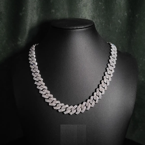 Men's <b>Silver</b> Plated Zinc Alloy Figaro Chain Necklace With Cubic Zirconia Hip Hop Jewelry Geometric Design Gift - Product Image 1