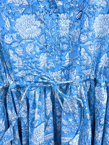 ชุดเดรสอินเดียผ้าฝ้ายพิมพ์ลายด้วยมือ 100% ลายดอกไม้ ทูนิคและเดรสยาวปักลายสไตล์ลำลองสำหรับผู้หญิง - Product Image 4