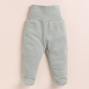Mallas con patas de elastano de bambú orgánico de calidad superior Sage-Pantalones y pantalones cortos para bebés - Product Image 1