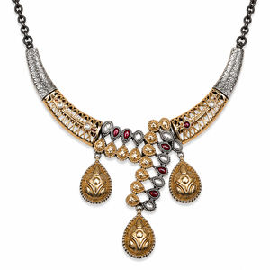 Parures de fiançailles et de mariage tendance pour femme en acier inoxydable plaqué platine avec zircon, design paon bohème à serti clos - Product Image 1