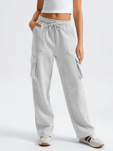 Ropa de Invierno, Pantalones Deportivos de Lona de Alta Calidad, Corte Recto, Logotipo Personalizado, Transpirables, para Mujer - Product Image 3